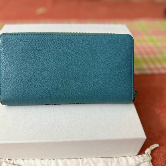 Balenciaga Round Zip Wallet Blue Soft Leather - Picture 3 of 15